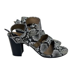 Vionic Blaire Snake Print Leather Strappy Block Heel Sandals Comfort Shoes 9.5